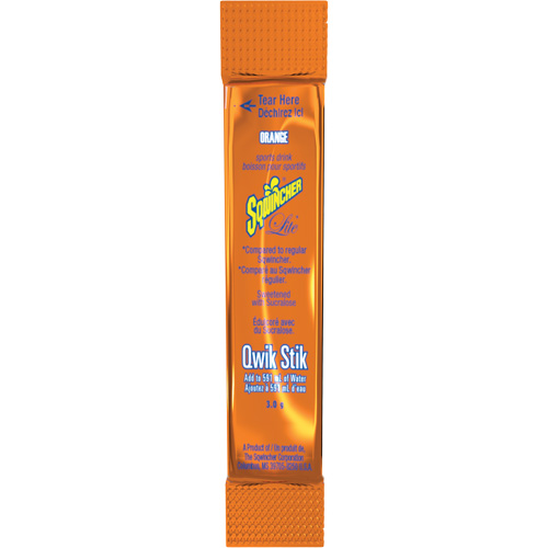 Sqwincher&reg; ZERO&reg; Qwik Stik Rehydration Drink, Powder, Orange Ottawa Fastener Supply