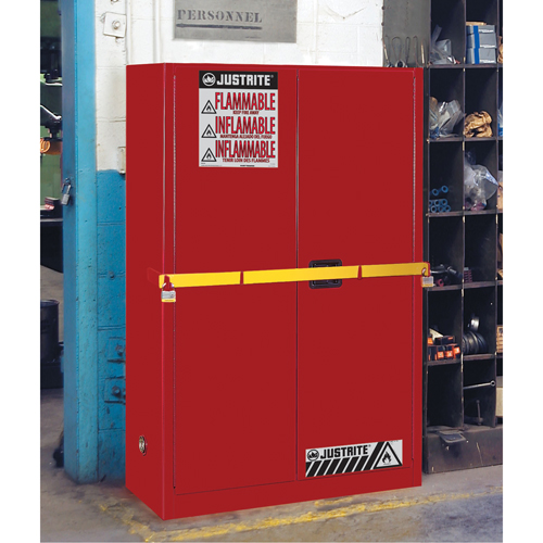 High Security Flammables Safety Cabinet with Steel Bar, 45 gal., 2 Shelves Ottawa Fastener Supply