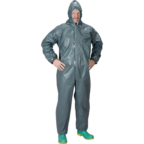 2.0 Mil CRFR Hooded Coveralls, Small, Grey, FR Treated Fabric Ottawa Fastener Supply