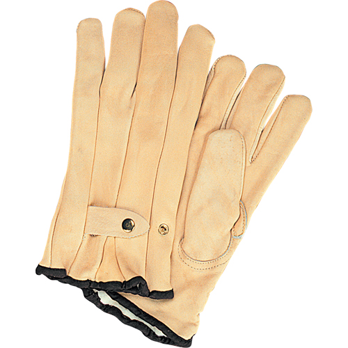 Winter-Lined Ropers Gloves, Large, Grain Cowhide Palm, Fleece Inner Lining Ottawa Fastener Supply