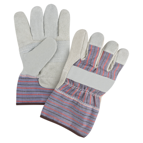 Gants d'ajusteur &agrave; paume renforc&eacute;e de premi&egrave;re qualit&eacute;, Grand, Paume en Cuir de vache refendu, Doublure en Coton Ottawa Fastener Supply