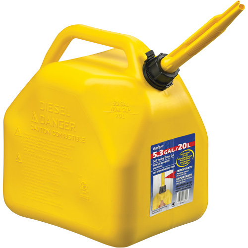 Jerry Cans, 5.3 US gal./20.06 L, Yellow, CSA Compliant/ULC Ottawa Fastener Supply