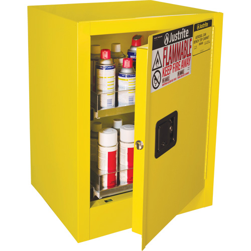 Sure-Grip&reg; EX Benchtop Flammable Safety Cabinet, 24 gal., 1 Door, 21" W x 27" H x 18" D Ottawa Fastener Supply