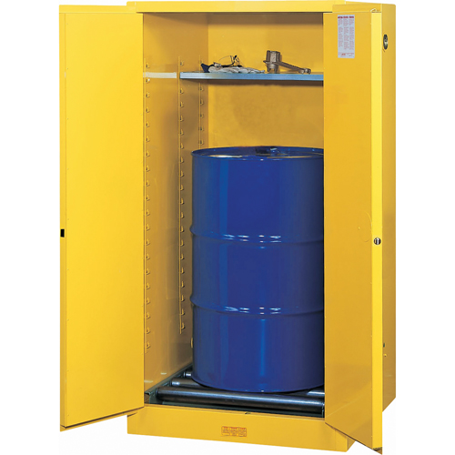 Sure-Grip&reg; EX Vertical Drum Storage Cabinets, 55 US gal. Cap., Yellow Ottawa Fastener Supply