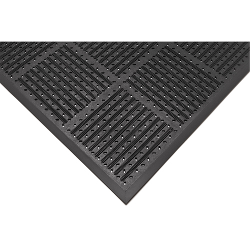 Tapis r&eacute;versible Outfront no 227, Caoutchouc, Grattoir Type, Motif &agrave; fentes, 3' x 6', Noir Ottawa Fastener Supply