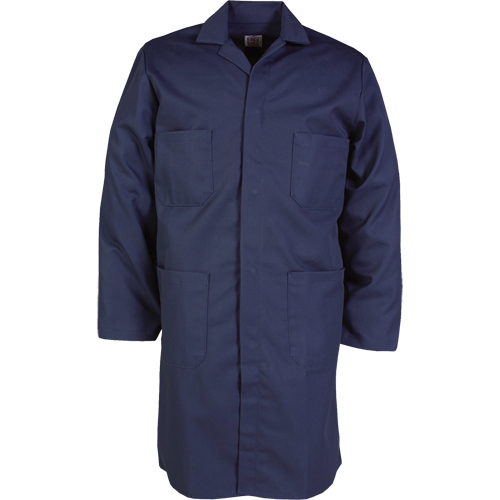 Lab Coat, Poly-Cotton, 46, Navy Blue Ottawa Fastener Supply