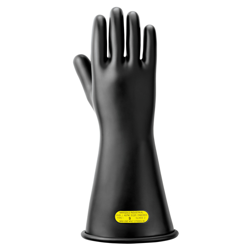 Gants isolants en caoutchouc naturel noir, ASTM classe 2, Taille 10, 14" lo Ottawa Fastener Supply