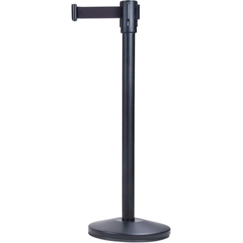 Barri&egrave;res sur pieds pour le contr&ocirc;le des foules, Acier, 35" h, Ruban Noir, Longueur du ruban 7' Ottawa Fastener Supply