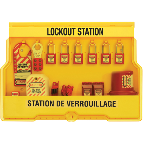 Electrical Focus Lockout Stations, Thermoplastic Padlocks, 16 Padlock Capacity, Padlocks Included Ottawa Fastener Supply