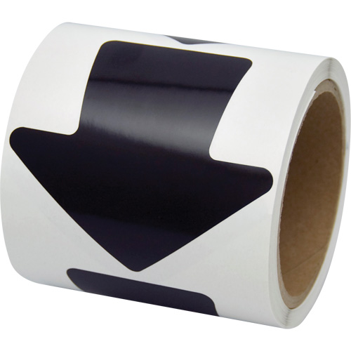 Coloured Floor Marking Decals, Arrow, 4" L x 4" W, Black, Vinyl Ottawa Fastener Supply