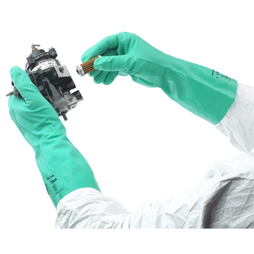 Solvex&reg; 37-145 Gloves, Size Small/7, 13" L, Nitrile, 11-mil Ottawa Fastener Supply
