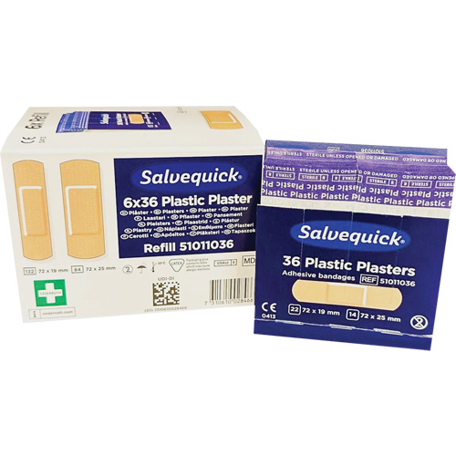 Salvequick&reg; Bandage Dispensing Systems Refills, Rectangular/Square, Plastic, Sterile Ottawa Fastener Supply