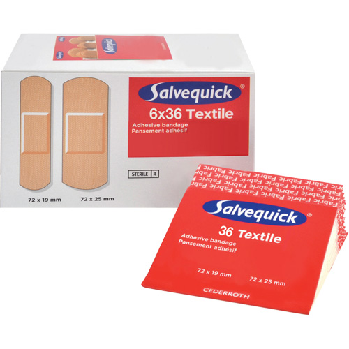 Salvequick&reg; Bandage Dispensing Systems Refills, Rectangular/Square, Fabric, Sterile Ottawa Fastener Supply
