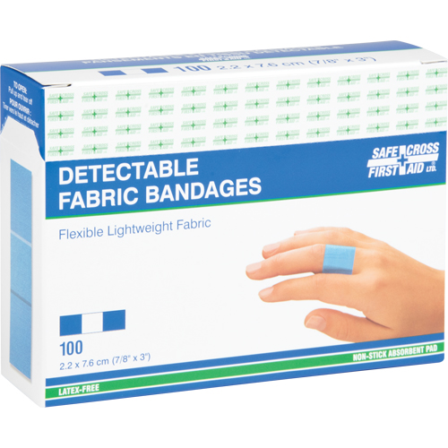 Bandages, Rectangular/Square, 3", Fabric Metal Detectable, Sterile Ottawa Fastener Supply
