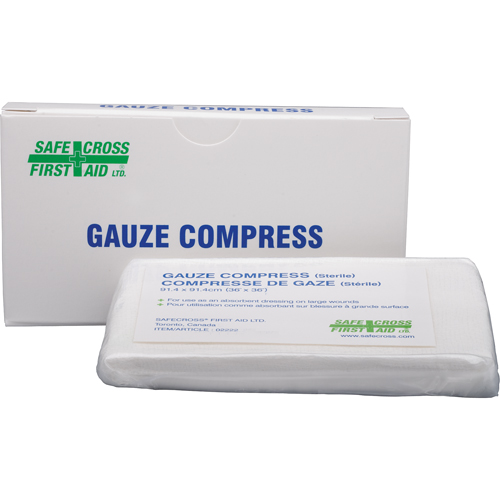 Compresses de gaze, Tampon, 36" lo x 36" la, St&eacute;rile, Dispositif m&eacute;dical Classe 1 Ottawa Fastener Supply