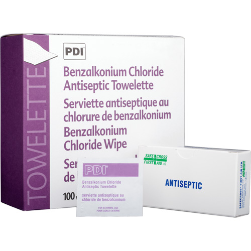 Benzalkonium Chloride Wipes, Towelette, Antiseptic Ottawa Fastener Supply