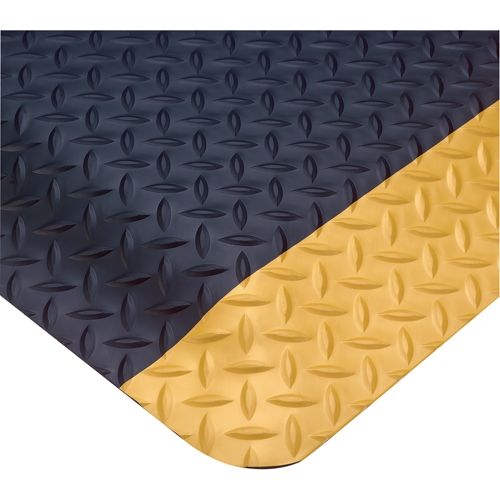 Tapis Smart No 497, Losange, 3' x 75' x 1", Noir/Jaune, PVC Ottawa Fastener Supply