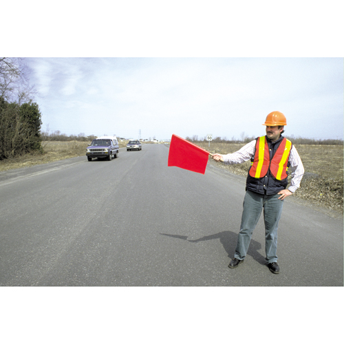 Traffic Safety Flags, Vinyl, With Handle Ottawa Fastener Supply