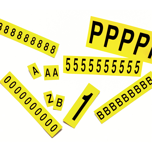 Individual Adhesive Letter Markers, J, 2-15/16" H, Black on Yellow Ottawa Fastener Supply