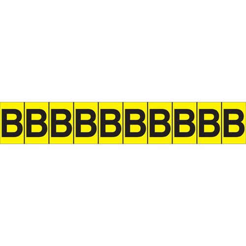Individual Adhesive Letter Markers, B, 1" H, Black on Yellow Ottawa Fastener Supply