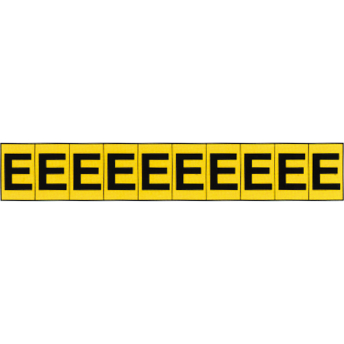 Rep&egrave;res adh&eacute;sifs &agrave; lettres individuelles, E, 1" h, Noir sur jaune Ottawa Fastener Supply