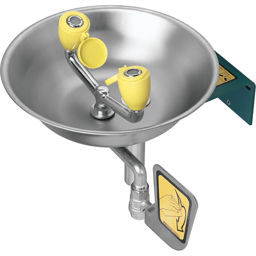 Eyewash Station, Wall-Mount Installation, Stainless Steel Bowl Ottawa Fastener Supply