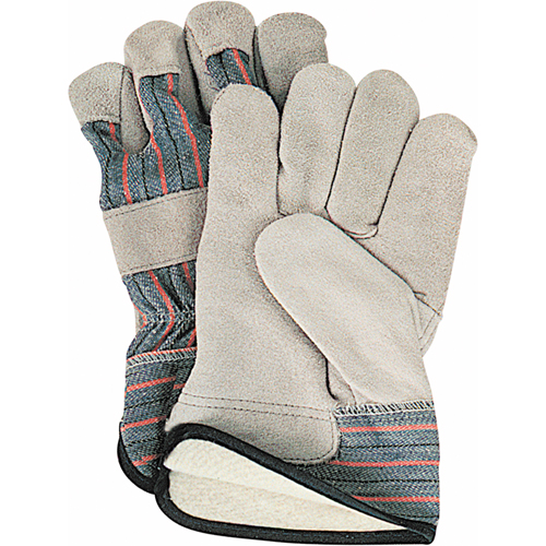 Winter-Lined Fitters Gloves, Large, Split Cowhide Palm, Cotton Fleece Inner Lining Ottawa Fastener Supply