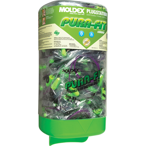 Distributeur PlugStation avec bouchons d'oreille Pura-Fit &agrave; cordon Ottawa Fastener Supply