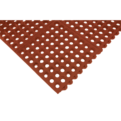 Tapis modulaire antifatigue, Nid d'abeilles, 3' x 3' x 1/2", Brun, Nitrile/Caoutchouc Ottawa Fastener Supply