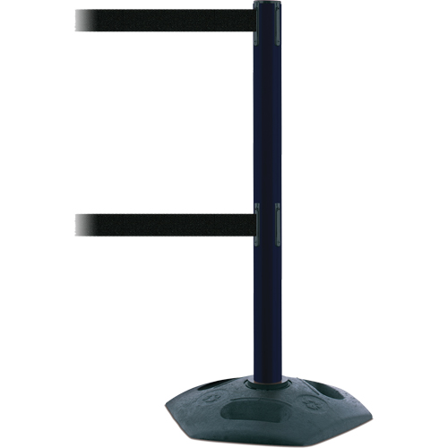 Poteau robuste &agrave; ligne double, Plastique, 38" h, Ruban Noir, Longueur du ruban 7,5' Ottawa Fastener Supply