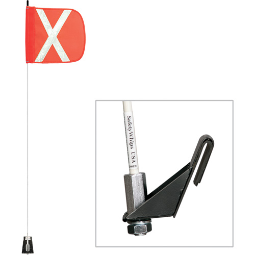 Tiges de s&eacute;curit&eacute; pour travaux l&eacute;gers Safety Whip, Fixation Fen&ecirc;tre, Hauteur 5', Orange Ottawa Fastener Supply