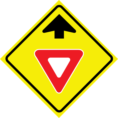 "Yield Ahead" Roll-Up Traffic Sign, 36" x 36", Vinyl, Pictogram Ottawa Fastener Supply