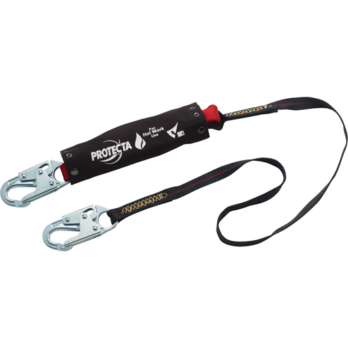 Pro Pack Hot Work Shock-Absorbing Lanyard, 6', Snap Hook Center, Snap Hook Leg Ends, Kevlar&reg; Ottawa Fastener Supply