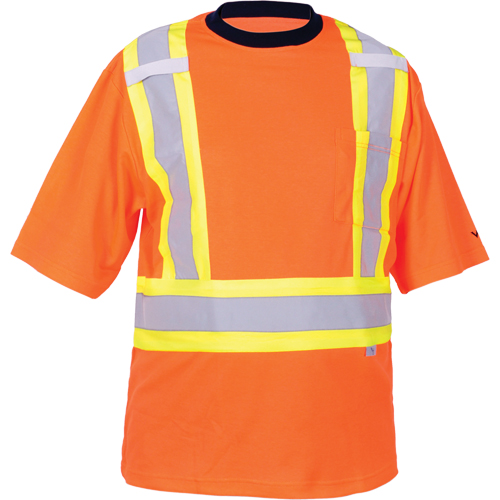 Safety T-Shirt, Polyester, Medium, High Visibility Orange Ottawa Fastener Supply