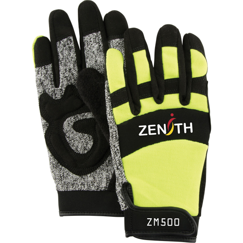 ZM500 High-Visibility Cut-Resistant Mechanic's Gloves, HPPE Palm, Size Large Ottawa Fastener Supply