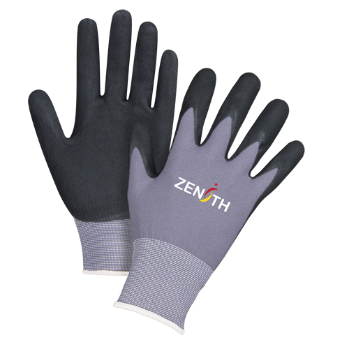ZX-1 Premium Touchscreen Compatible Gloves, 8/Medium, Nitrile/Foam Nitrile Coating, 15 Gauge, Nylon Shell Ottawa Fastener Supply