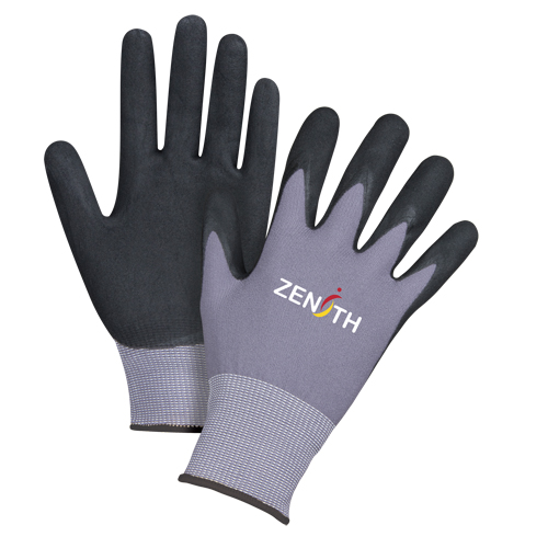 Gants ZX-1 de premi&egrave;re qualit&eacute; compatibles avec les &eacute;crans tactiles, 10/T-Grand, R&ecirc;vetement Nitrile/Mousse de nitrile, Calibre 15, Enveloppe en Nylon Ottawa Fastener Supply