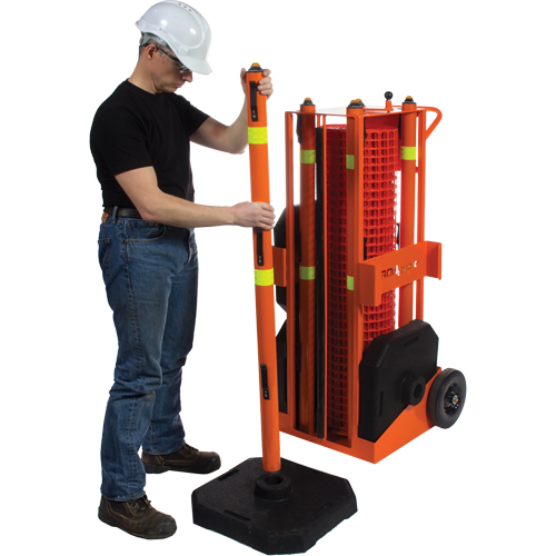 Portable Safety Zone, 100' L, Steel, Orange Ottawa Fastener Supply