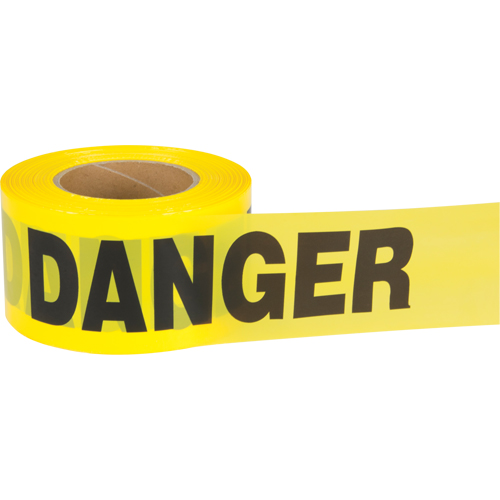 "Danger" Barricade Tape, Bilingual, 3" W x 1000' L, 1.5 mils, Black on Yellow Ottawa Fastener Supply