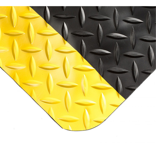 Smart Mats No.497, Diamond, 2' x 10' x 1", Black/Yellow, PVC/Urethane Ottawa Fastener Supply