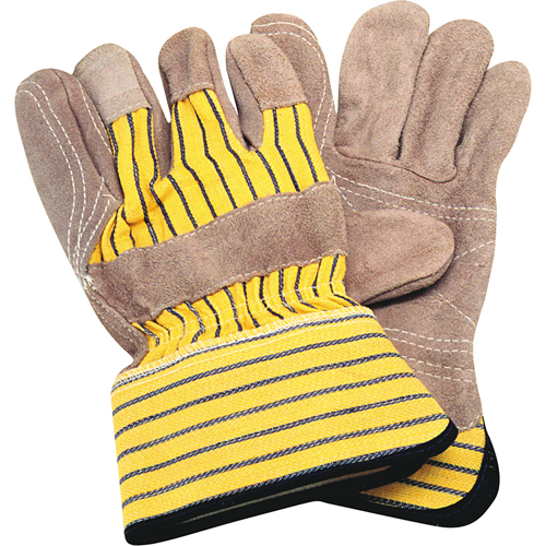 Gants d'ajusteur avec paume double, Grand, Paume en Cuir de vache refendu, Doublure en Coton Ottawa Fastener Supply