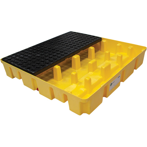 Poly-Slim-Line Spill Pallet with Drain, 66 US gal. Spill Capacity, 49" x 49" x 8.75" Ottawa Fastener Supply
