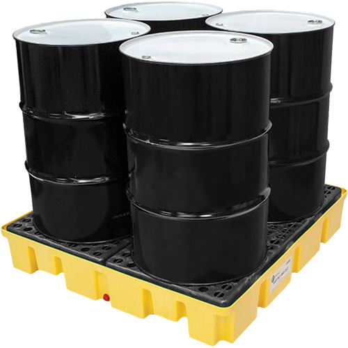 Poly-Slim-Line Spill Pallet with Drain, 66 US gal. Spill Capacity, 49" x 49" x 8.75" Ottawa Fastener Supply