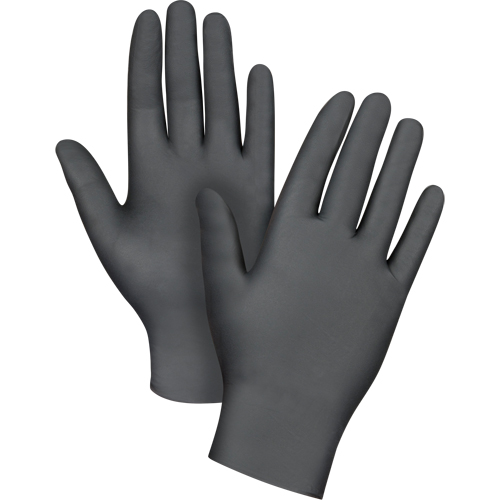 Gants jetables de calibre m&eacute;dical, Grand, Nitrile, 6 mils, Sans poudre, Noir, Classe 2 Ottawa Fastener Supply