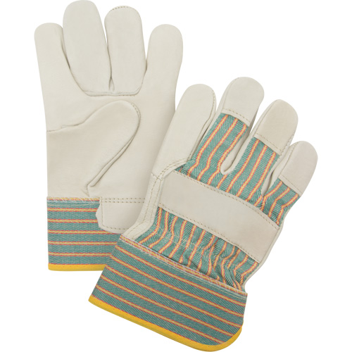 Abrasion-Resistant Fitter's Gloves, Medium, Grain Cowhide Palm Ottawa Fastener Supply
