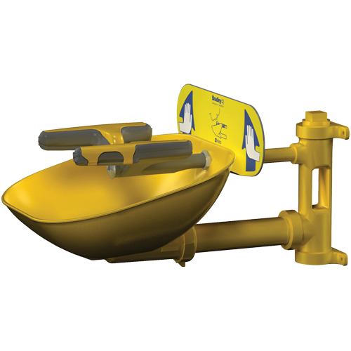 Postes de douche oculaire/faciale Halo, Installation Montage mural, Bol Plastique Ottawa Fastener Supply