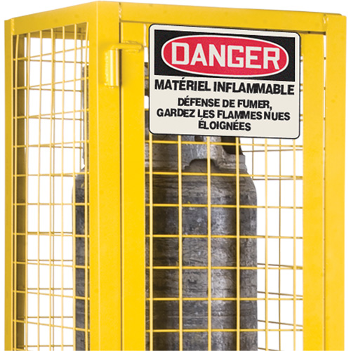 Armoire de s&eacute;curit&eacute; pour cylindres de gaz conforme aux normes de la CSA, nbre de bouteilles: 2, 17" , 17" , 69" , Jaune Ottawa Fastener Supply