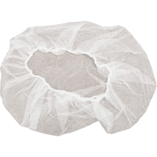 Non-Woven Bouffant Caps, Polypropylene, 18", White Ottawa Fastener Supply