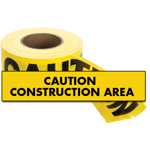Standard Barricade Tape, English, 3" W x 1000' L, 2 mils, Black on Yellow Ottawa Fastener Supply