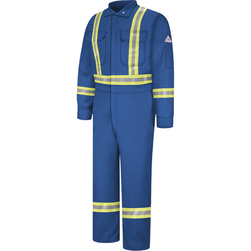 Flame-Resistant Premium Coveralls with Reflective Trim, Size 38, Royal Blue, 12.2 cal/cm² Ottawa Fastener Supply
